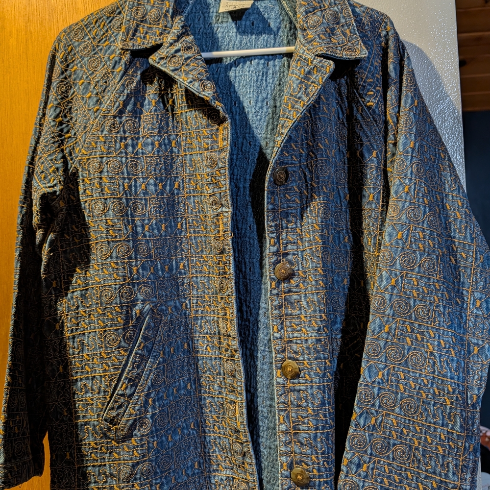 Womans Color Me Cotton "Click" Embroidered Jacket